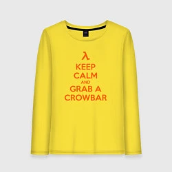 Лонгслив хлопковый женский Keep Calm & Grab a Crowbar, цвет: желтый