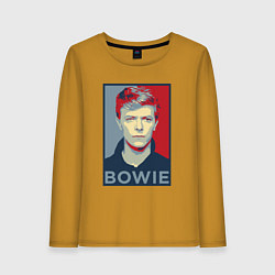 Лонгслив хлопковый женский Bowie Poster, цвет: горчичный