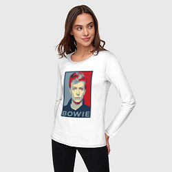 Лонгслив хлопковый женский Bowie Poster, цвет: белый — фото 2