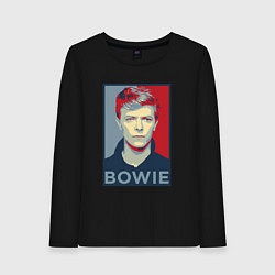 Лонгслив хлопковый женский Bowie Poster, цвет: черный