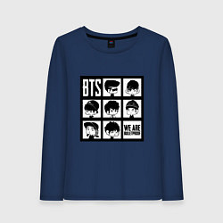Лонгслив хлопковый женский BTS: We are bulletproof, цвет: тёмно-синий