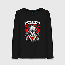 Лонгслив хлопковый женский Megadeth Rocker, цвет: черный