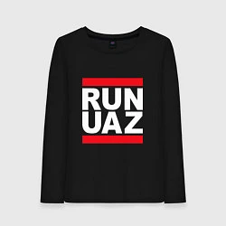 Лонгслив хлопковый женский Run UAZ, цвет: черный