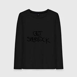 Лонгслив хлопковый женский Get sherlock, цвет: черный