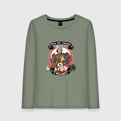 Лонгслив хлопковый женский Махно Нестор Иванович, цвет: авокадо