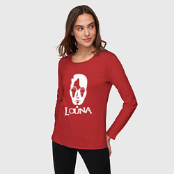 Лонгслив хлопковый женский Louna: Behind a Mask, цвет: красный — фото 2