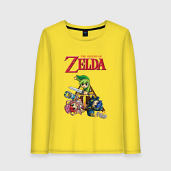 Лонгслив хлопковый женский Zelda: Tri force heroes, цвет: желтый
