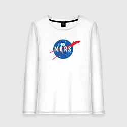 Лонгслив хлопковый женский Elon Musk: To Mars, цвет: белый