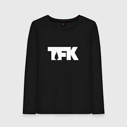 Лонгслив хлопковый женский TFK: White Logo, цвет: черный