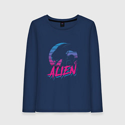 Лонгслив хлопковый женский Alien: Retro Style, цвет: тёмно-синий