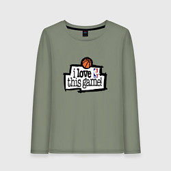 Лонгслив хлопковый женский Basketball: I love this game, цвет: авокадо