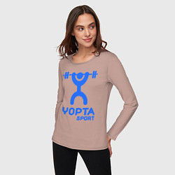 Лонгслив хлопковый женский Yopta Sport, цвет: пыльно-розовый — фото 2