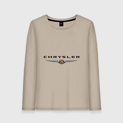 Лонгслив хлопковый женский Chrysler logo, цвет: миндальный