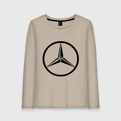 Лонгслив хлопковый женский Mercedes-Benz logo, цвет: миндальный