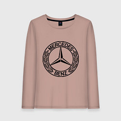 Лонгслив хлопковый женский Mercedes-Benz, цвет: пыльно-розовый