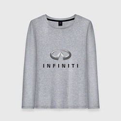 Лонгслив хлопковый женский Logo Infiniti, цвет: меланж