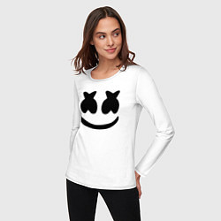 Лонгслив хлопковый женский Marshmello, цвет: белый — фото 2