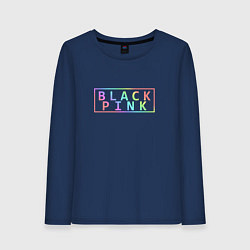 Лонгслив хлопковый женский Black Pink Rainbow, цвет: тёмно-синий