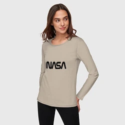 Лонгслив хлопковый женский NASA, цвет: миндальный — фото 2