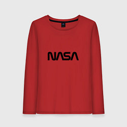 Лонгслив хлопковый женский NASA, цвет: красный