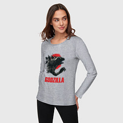 Лонгслив хлопковый женский Godzilla: Red Sun, цвет: меланж — фото 2