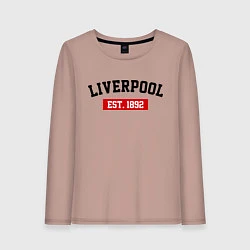 Лонгслив хлопковый женский FC Liverpool Est. 1892, цвет: пыльно-розовый