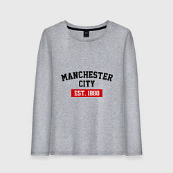 Лонгслив хлопковый женский FC Manchester City Est. 1880, цвет: меланж