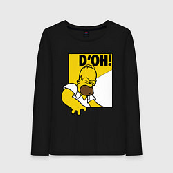 Лонгслив хлопковый женский Homer D'OH!, цвет: черный