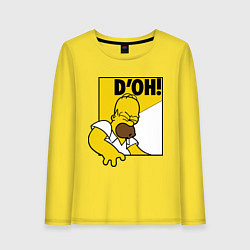 Лонгслив хлопковый женский Homer D'OH!, цвет: желтый