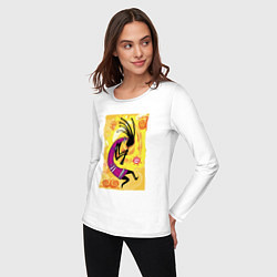 Лонгслив хлопковый женский Африканский туземец, цвет: белый — фото 2