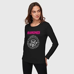 Лонгслив хлопковый женский Ramones Boyband, цвет: черный — фото 2