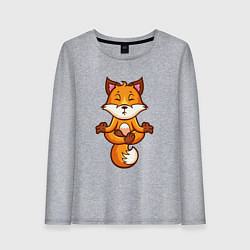 Лонгслив хлопковый женский Лисиная йога, цвет: меланж