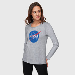Лонгслив хлопковый женский NASA: Masa, цвет: меланж — фото 2