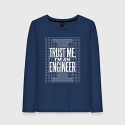 Лонгслив хлопковый женский I'm an Engineer, цвет: тёмно-синий