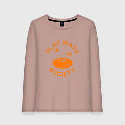 Лонгслив хлопковый женский Flat Mars Society, цвет: пыльно-розовый