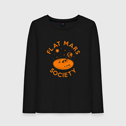 Лонгслив хлопковый женский Flat Mars Society, цвет: черный