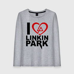 Лонгслив хлопковый женский I love Linkin Park, цвет: меланж
