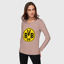 Лонгслив хлопковый женский BVB 09, цвет: пыльно-розовый — фото 2