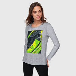 Лонгслив хлопковый женский Чужой alien, цвет: меланж — фото 2