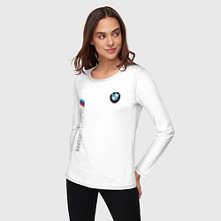 Лонгслив хлопковый женский BMW M PERFORMANCE БМВ, цвет: белый — фото 2