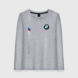 Лонгслив хлопковый женский BMW M PERFORMANCE БМВ, цвет: меланж