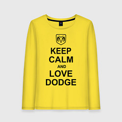 Лонгслив хлопковый женский Keep Calm & Love Dodge, цвет: желтый
