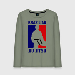 Лонгслив хлопковый женский Brazilian Jiu jitsu, цвет: авокадо