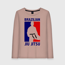 Лонгслив хлопковый женский Brazilian Jiu jitsu, цвет: пыльно-розовый