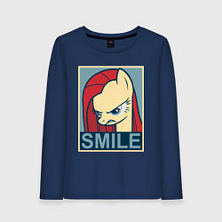 Лонгслив хлопковый женский MLP: Smile, цвет: тёмно-синий