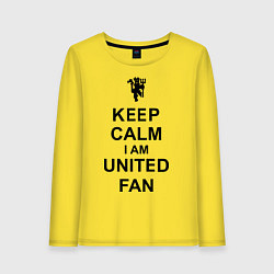 Лонгслив хлопковый женский Keep Calm & United fan, цвет: желтый