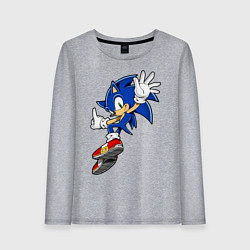 Лонгслив хлопковый женский Sonic, цвет: меланж