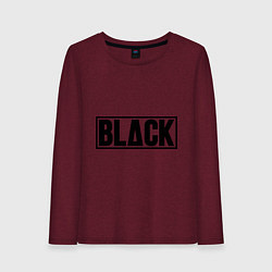 Лонгслив хлопковый женский BLACK цвета меланж-бордовый — фото 1