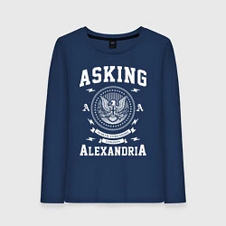 Лонгслив хлопковый женский Asking Alexandria: USA, цвет: тёмно-синий