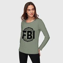 Лонгслив хлопковый женский FBI Agency, цвет: авокадо — фото 2
